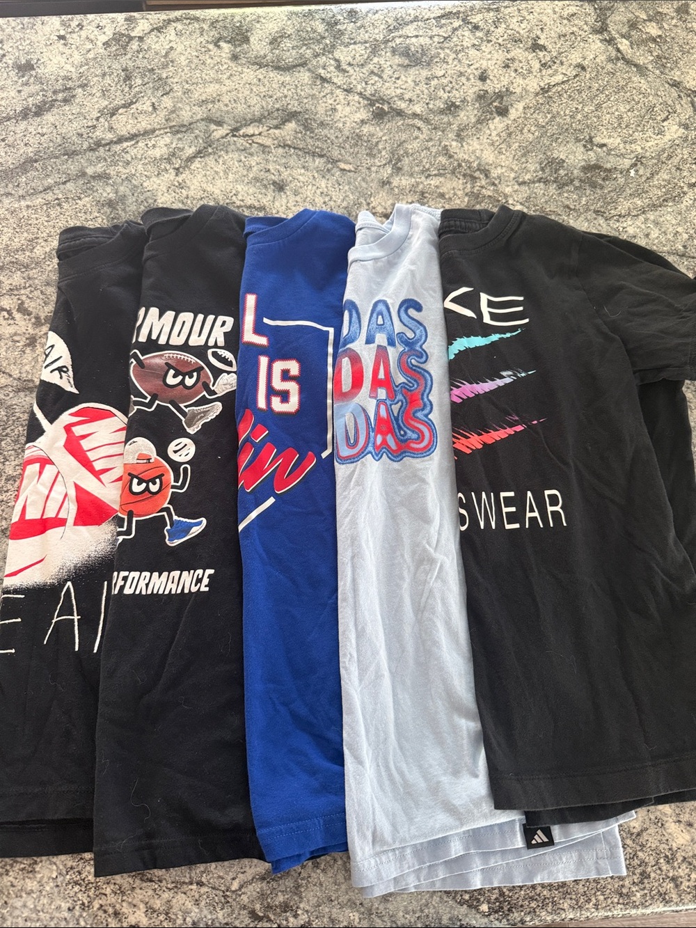Kids Black & Blue Graphic Tee Pack - Mixed Sports Brands